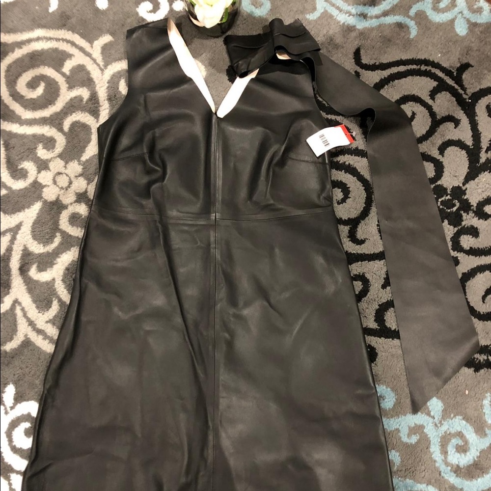 😍súper sale last one left ! leather black dress